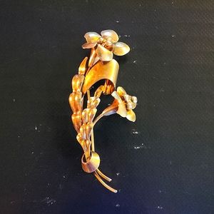 Flower vintage sterling silver brooch